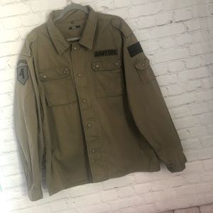 R.A.G. Button Front Military Shirt